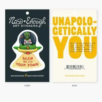 Beam Me Up Lake Chelan Name Drop Sticker