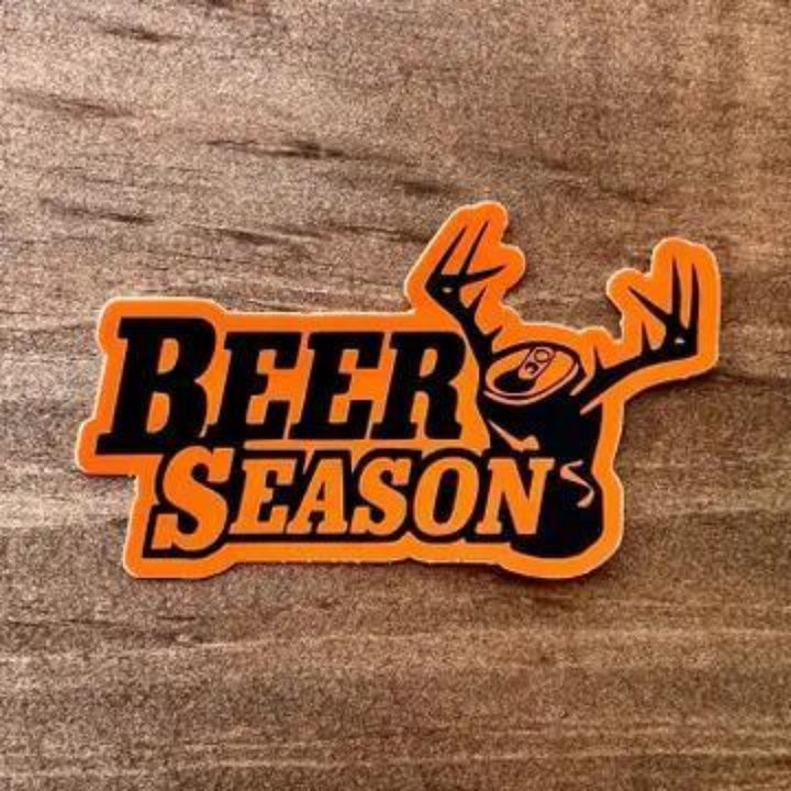 208 Tees Beer Season Sticker - Witty Design - Outdoor Use | 3-3.5 inches
