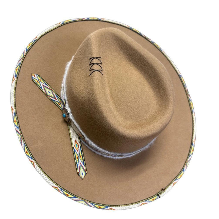 American Hat Makers New 100% Wool Felt Flat Brim Fedora Hat - Style Lakota - Front View