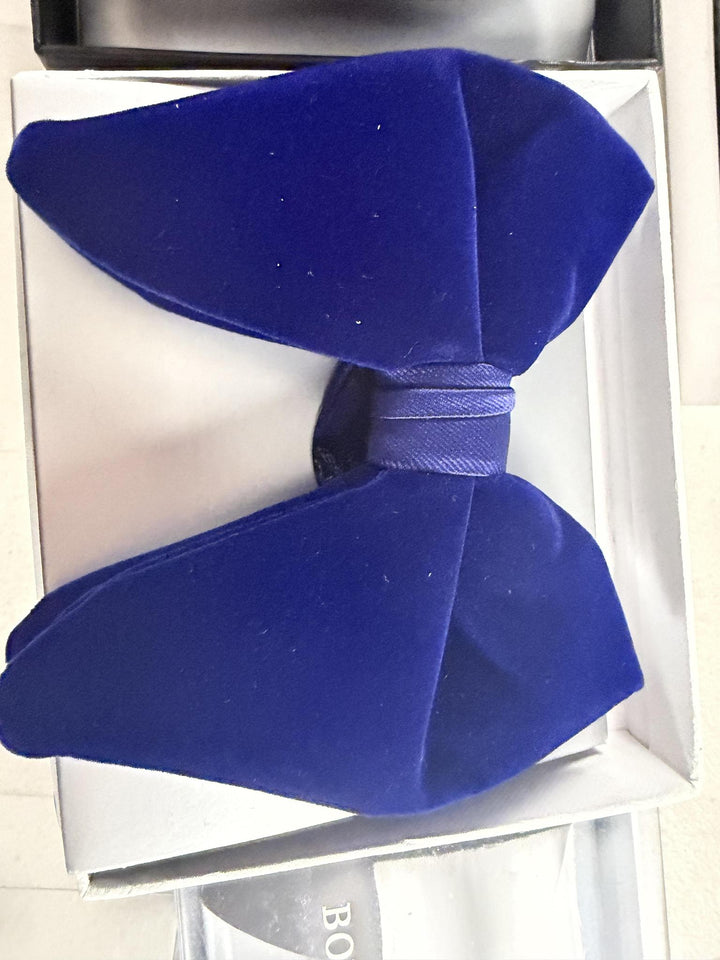Imani Uomo Velvet Tear Drop Butterfly Bowtie with Hanky and Box