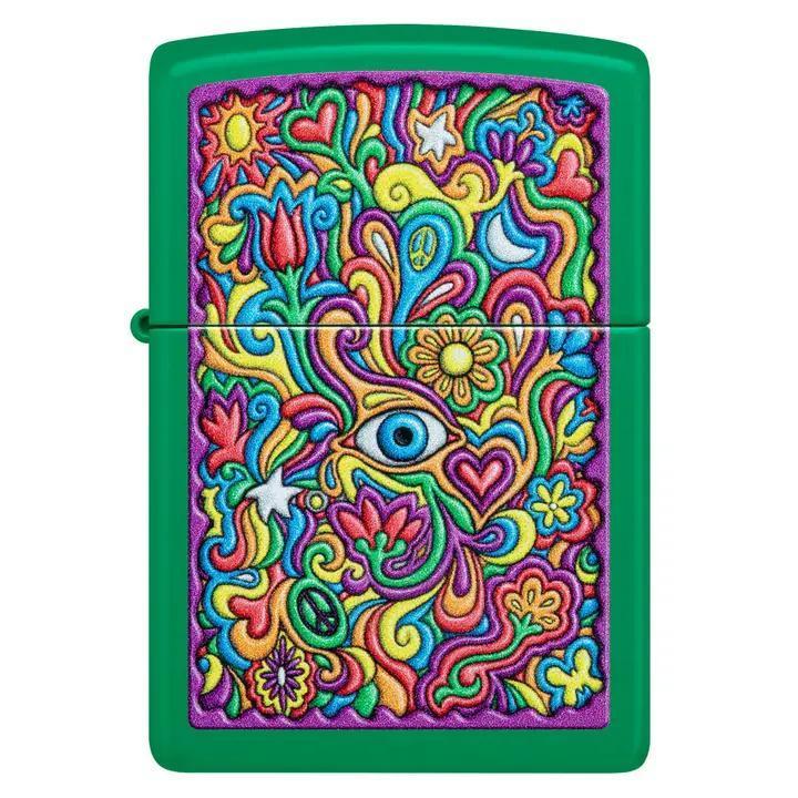 Zippo Trippy Design Grass Green Matte Windproof Lighter