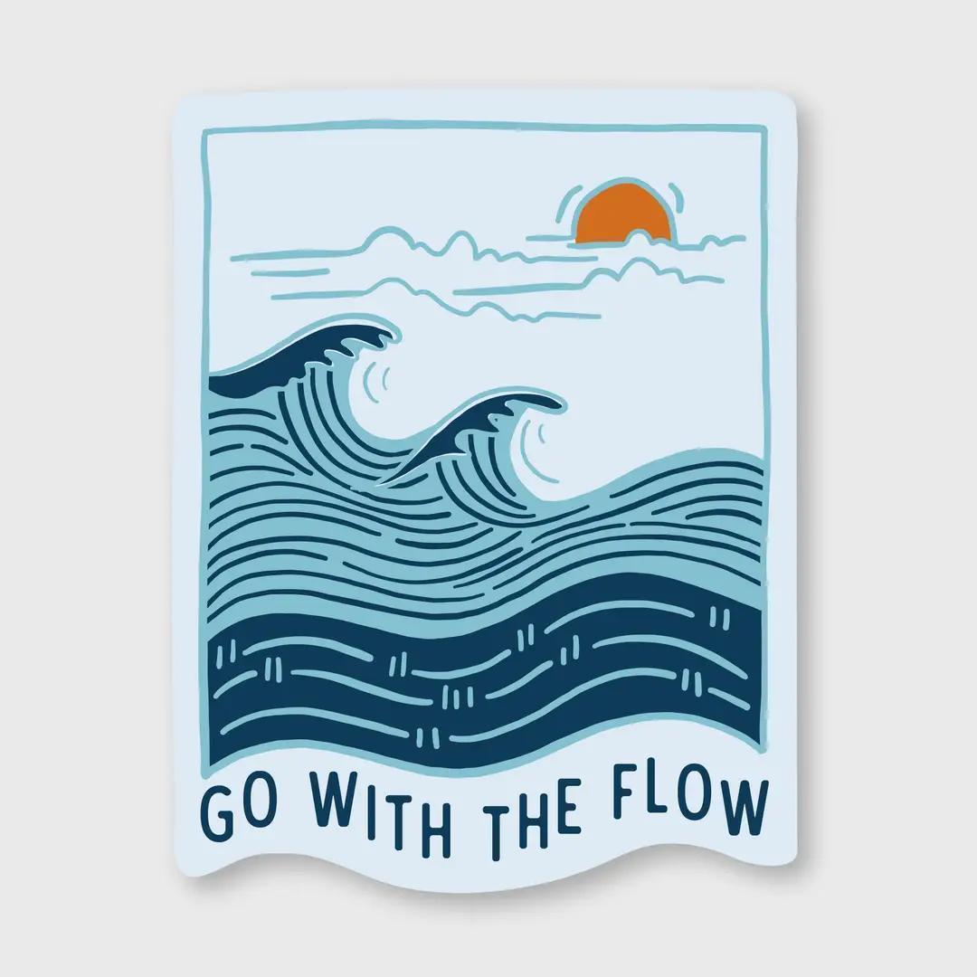 Pike Street Press Go With The Flow Sticker | 2.62" x 3.38"