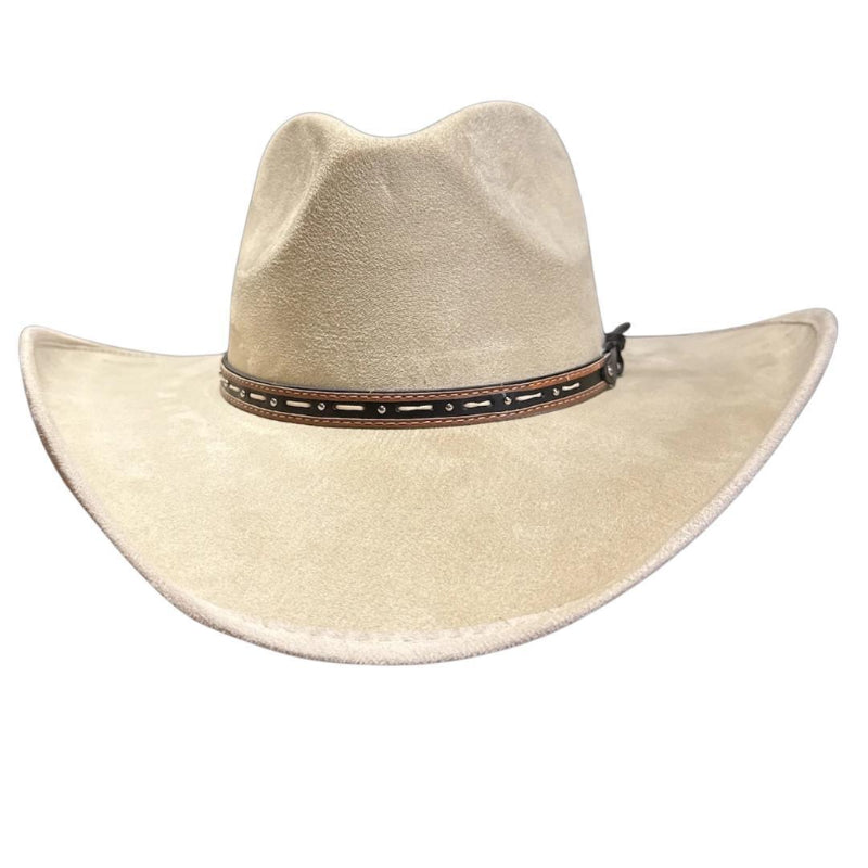 American Hat Makers New Cowboy Faux Suede Hat - Style Ace High | Cream