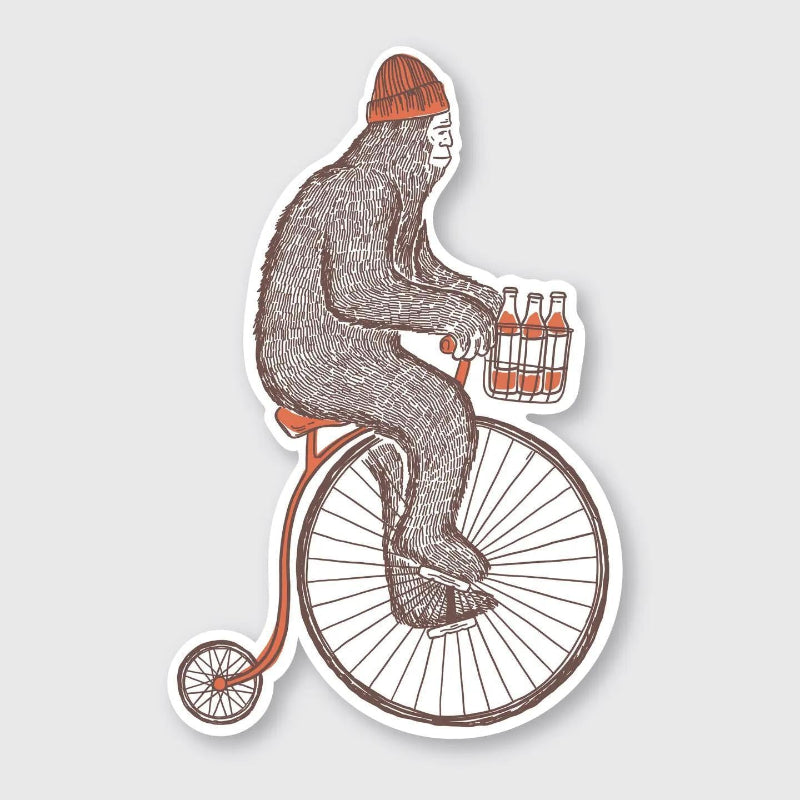 Pike Street Press Sasquatch Bike Sticker | 2.54" x 3.86"