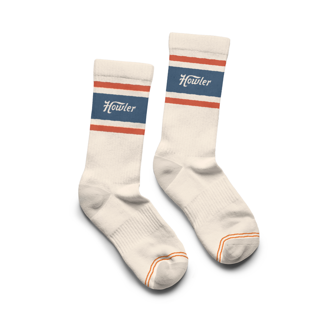 Socks: Howler Script White / Navy