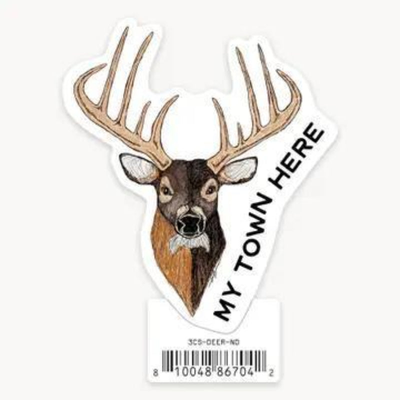 Nice Enough Stickers Deer - 3" Name Drop Sticker | Barcoded | Custom, non-returnable item: Leavenworth, WA