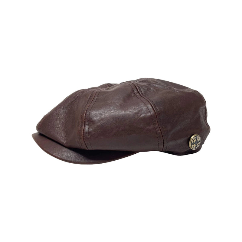 American Hat Makers Bourbon St Genuine Leather Newsboy Cap