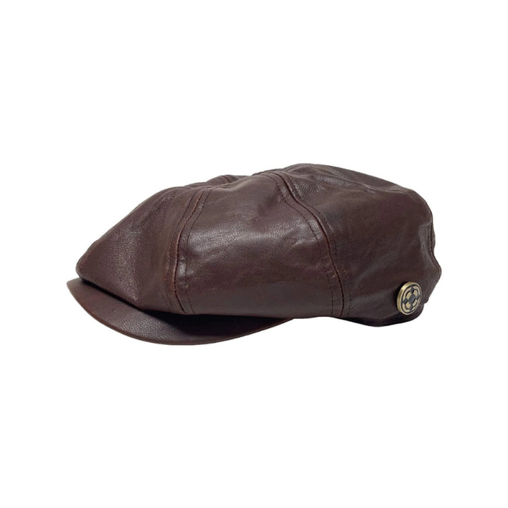 American Hat Makers Bourbon St Genuine Leather Newsboy Cap