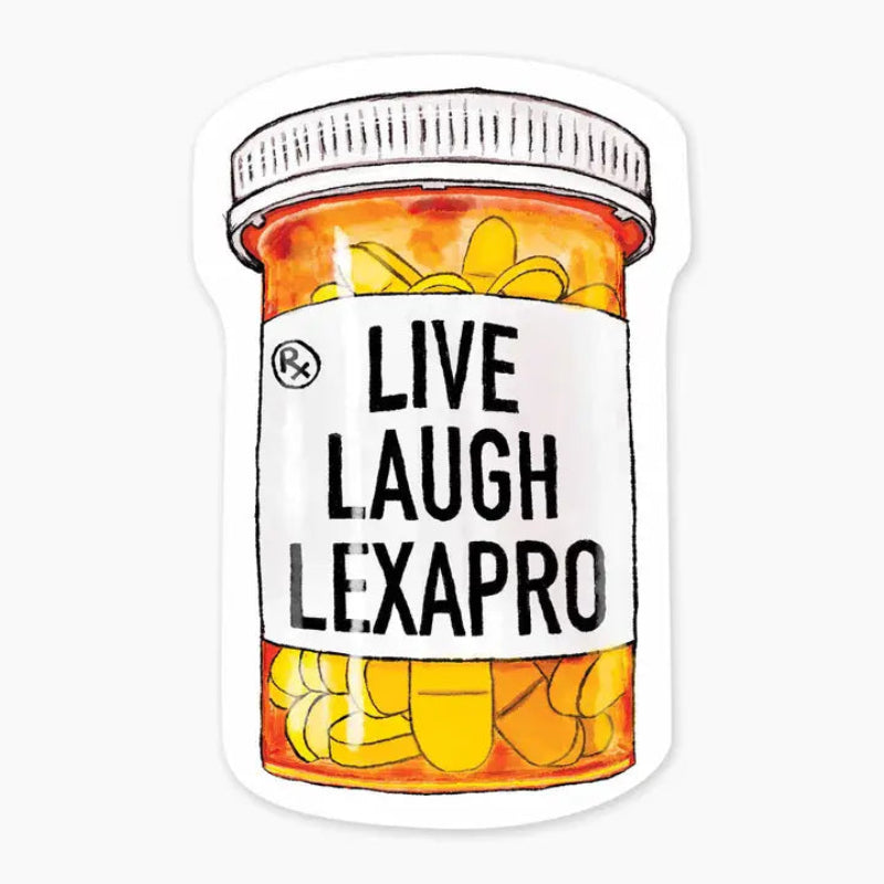 Nice Enough Sticker Lexapro 3" Art Sticker