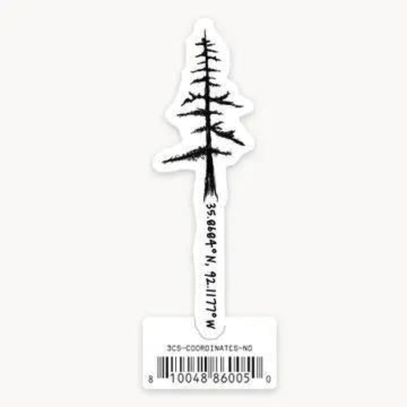 Nice Enough Stickers Coordinates - 3" Name Drop Sticker | Barcoded | Custom, non-returnable item: 47.5945, -120.66