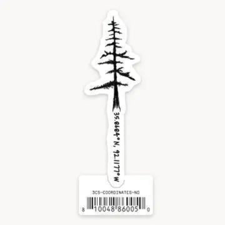 Nice Enough Stickers Coordinates - 3" Name Drop Sticker | Barcoded | Custom, non-returnable item: 47.5945, -120.66