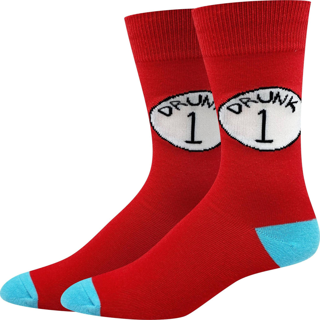 Drunk 1 Socks Red