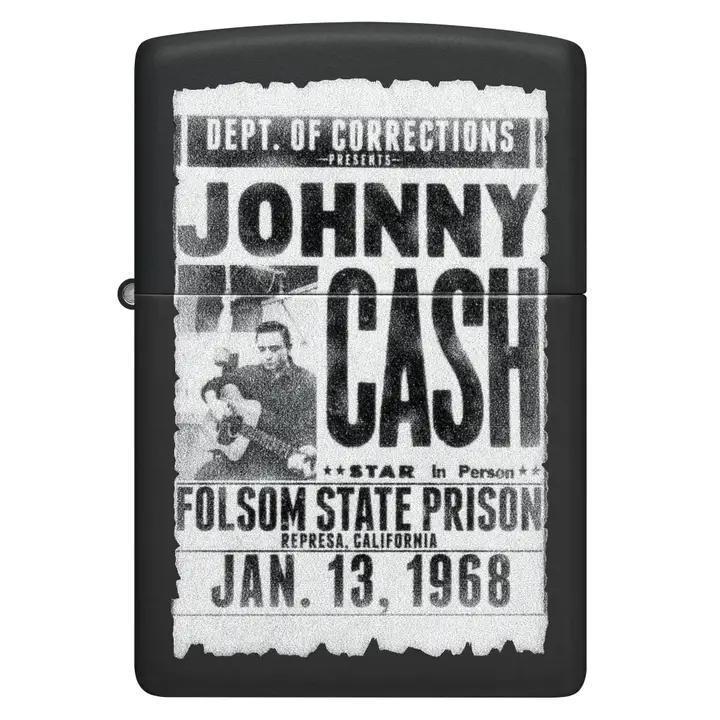Zippo Johnny Cash Folsom State Black Matte Windproof Lighter