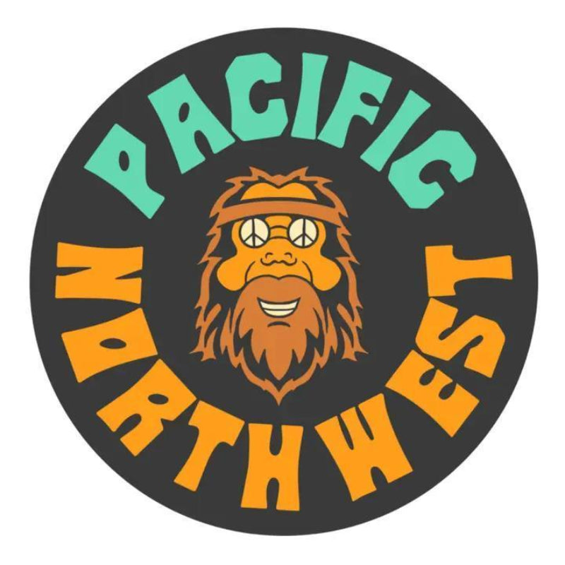Northwest Vibes Groovy Sticker - Orange