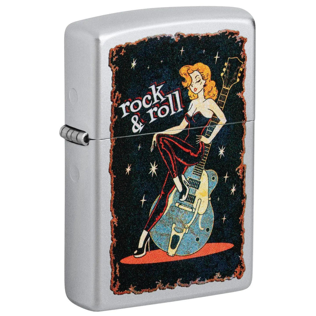 Zippo Cool Chick Design Satin Chrome Windproof Lighter