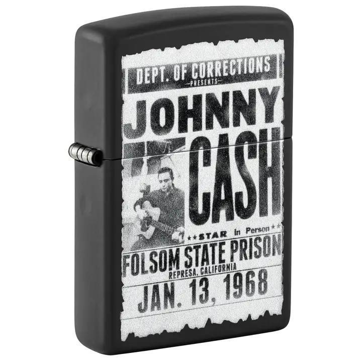 Zippo Johnny Cash Folsom State Black Matte Windproof Lighter