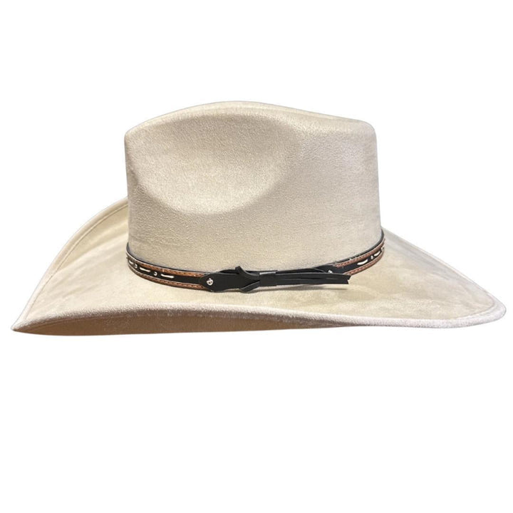 American Hat Makers New Cowboy Faux Suede Hat - Style Ace High | Cream