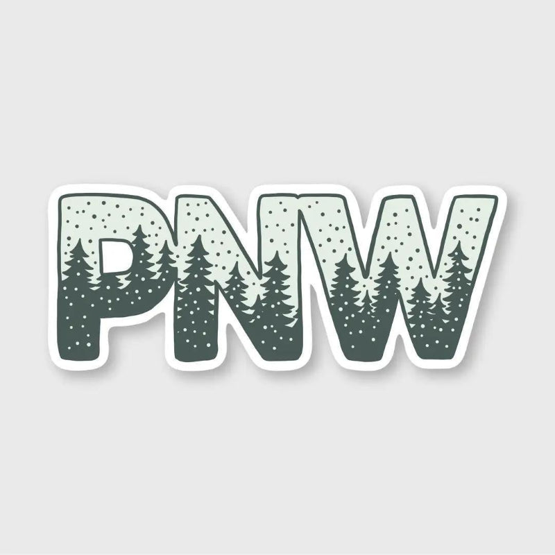 Pike Street Press Snowy PNW Sticker | 3.69" x 1.52"