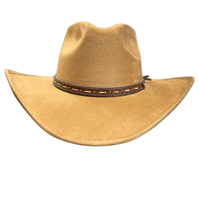 American Hat Makers New Cowboy Faux Suede Hat - Style Ace High | Camel