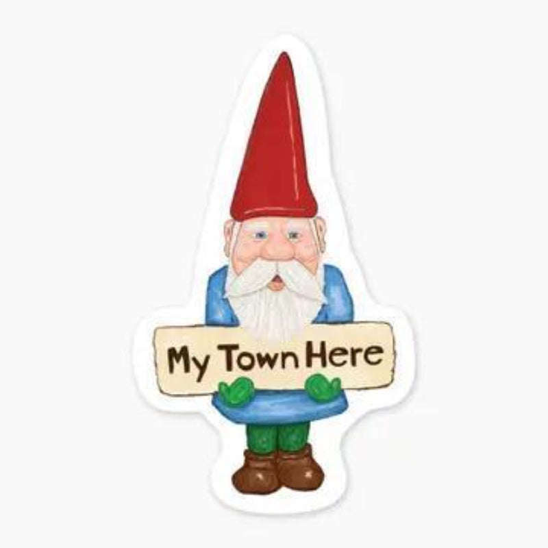 Nice Enough Stickers Gnome Sign - 3" Name Drop Sticker | Barcoded | Custom, non-returnable item: Leavenworth WA