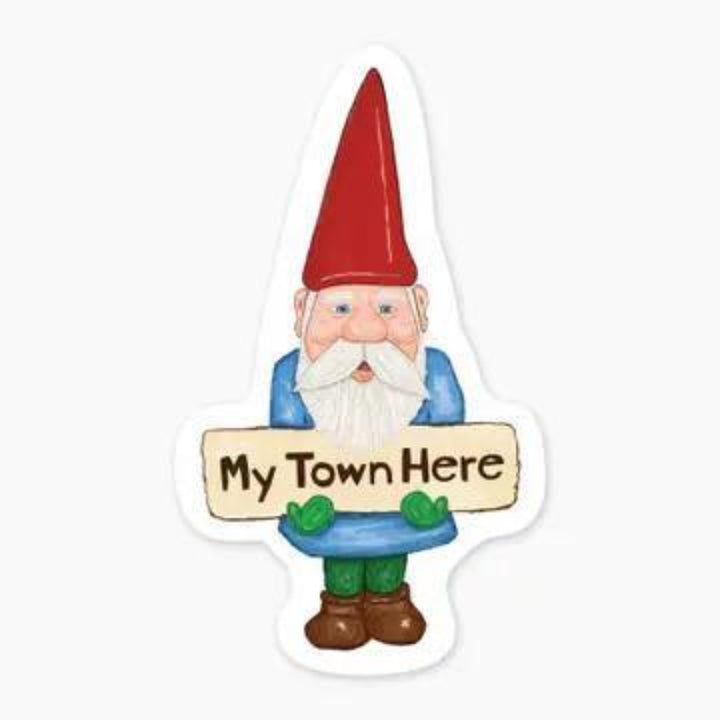 Nice Enough Stickers Gnome Sign - 3" Name Drop Sticker | Barcoded | Custom, non-returnable item: Leavenworth WA