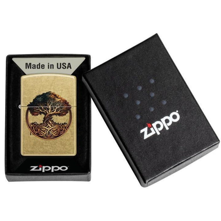 Zippo Knotted Tree of Life Street Brass Windproof Lighter