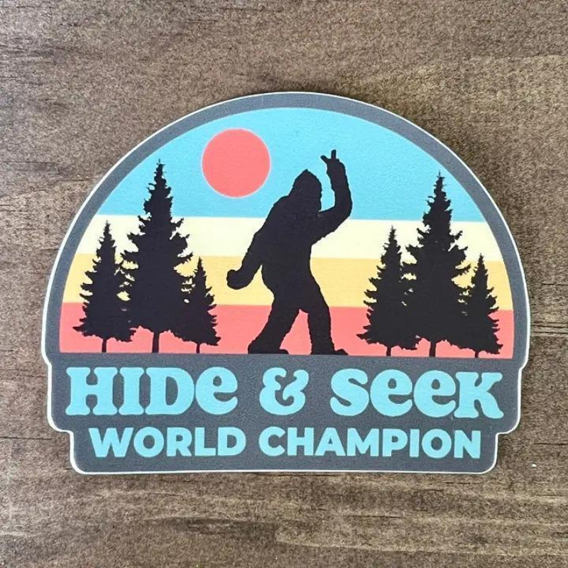 208 Tees Bigfoot Sticker - Hide And Seek - Durable | 3-3.5 inches