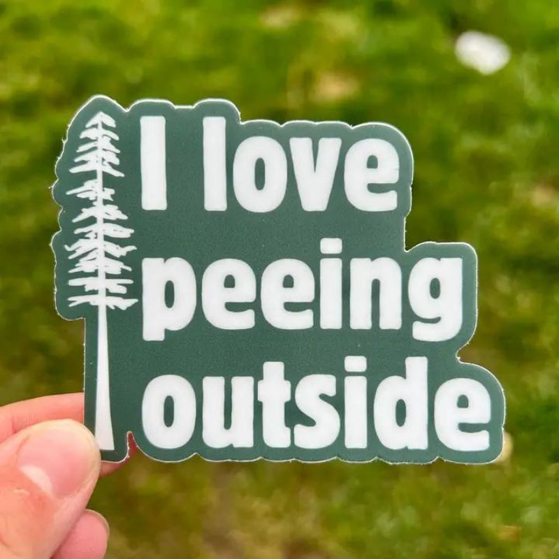 208 Tees I Pee Outside Sticker | Funny Camping Sign | 3-3.5 inches