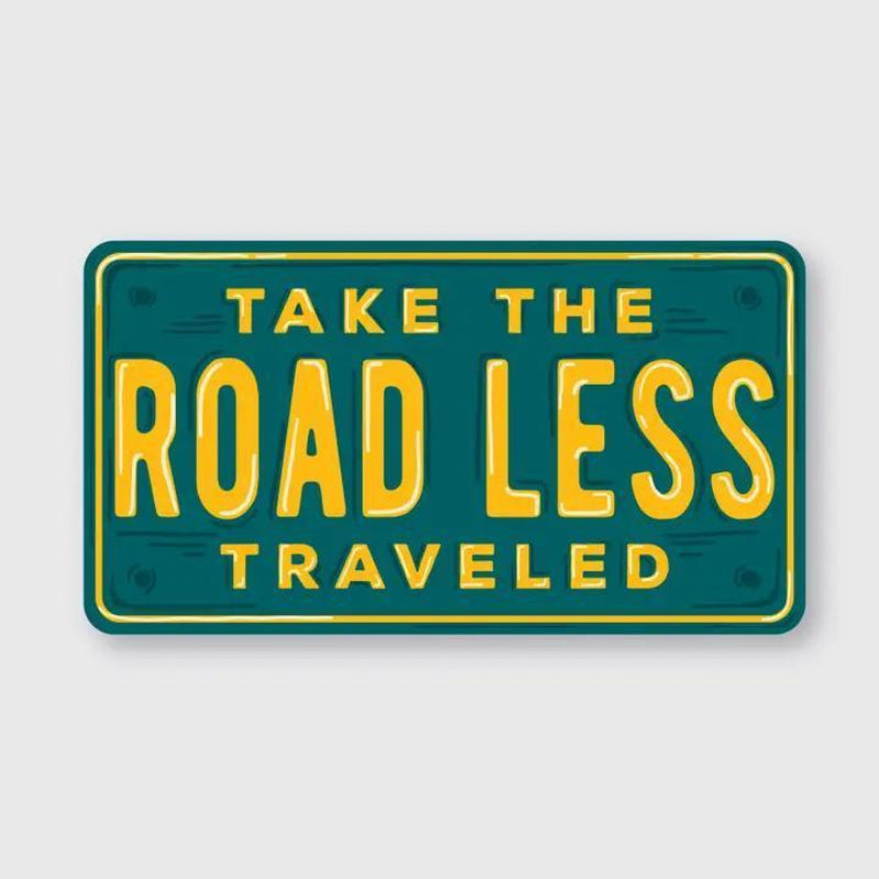 Pike Street Press Road Less Traveled License Sticker | 3.25" x 1.75"