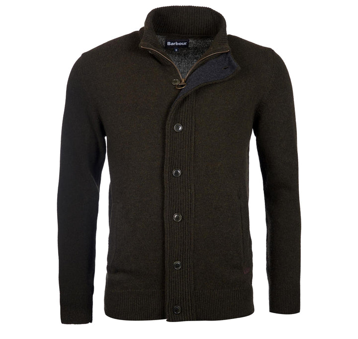 Barbour Essential Patch Zip Through Knitted Jumper