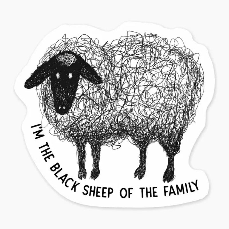 Nice Enough Sticker Black Sheep 3" Art Sticker