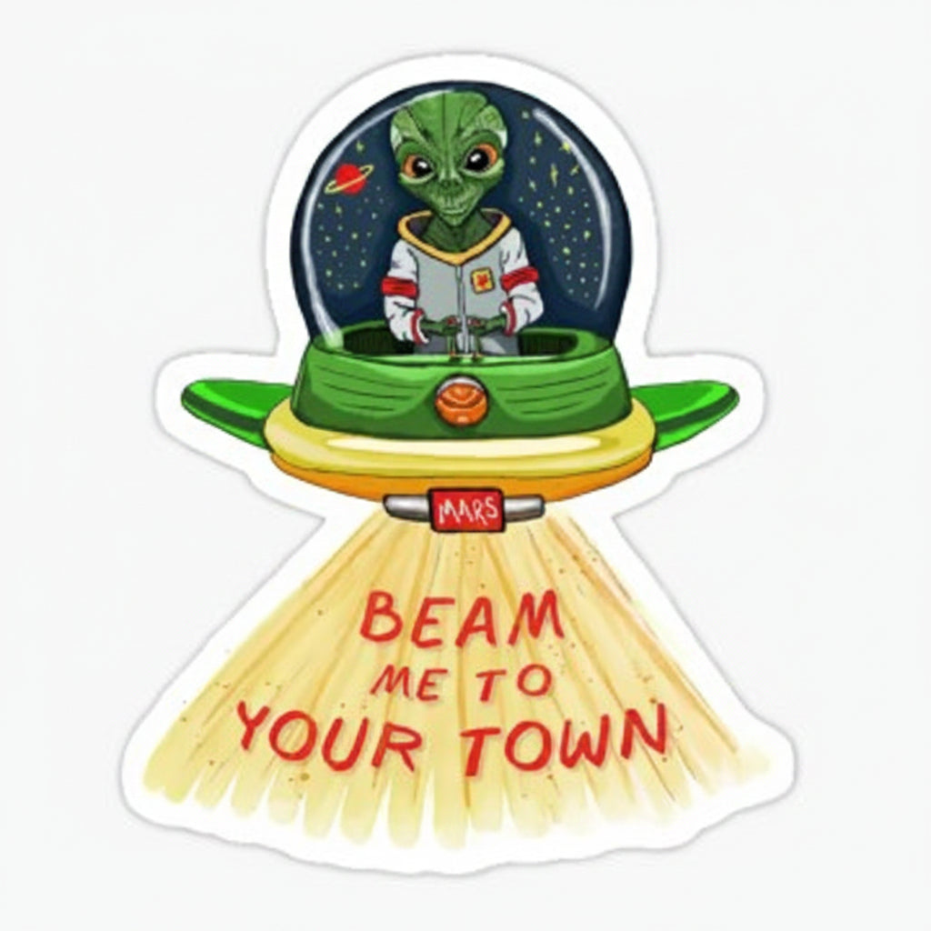 Nice Enough Stickers Beam Me Up 3" Name Drop Sticker Lake Chelan