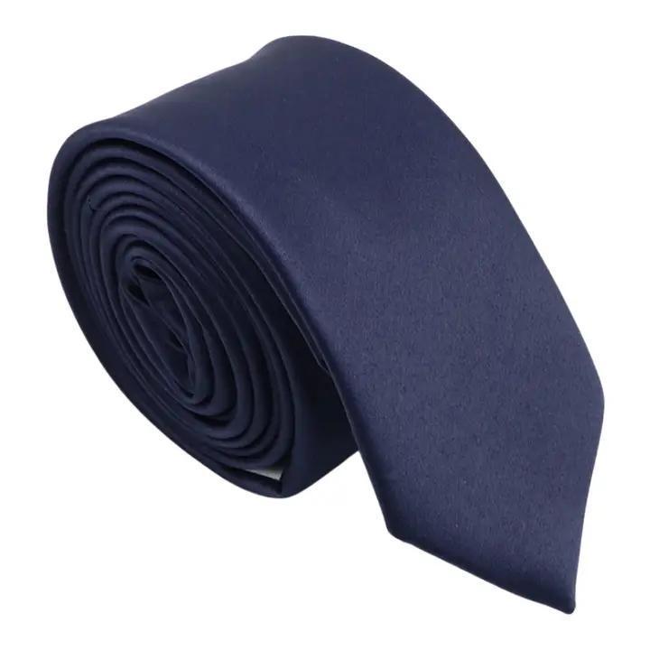 Tie Mood Marine Dark Blue Satin Skinny Tie