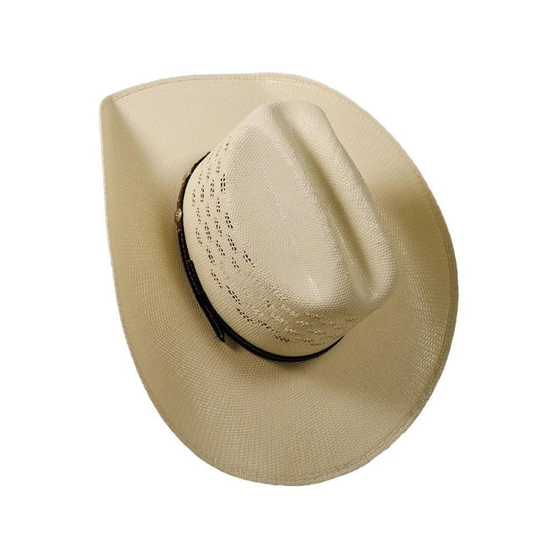 American Hat Makers New Western Cowboy Straw Hat - Style Coyote - Front View - Back View