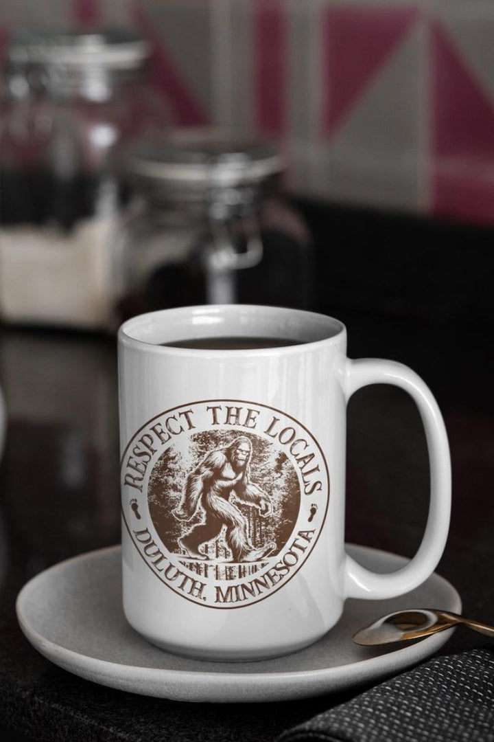 Squatchin’ Country Respect the Locals - Bigfoot Mug 15oz - Custom Location – Leavenworth, WA