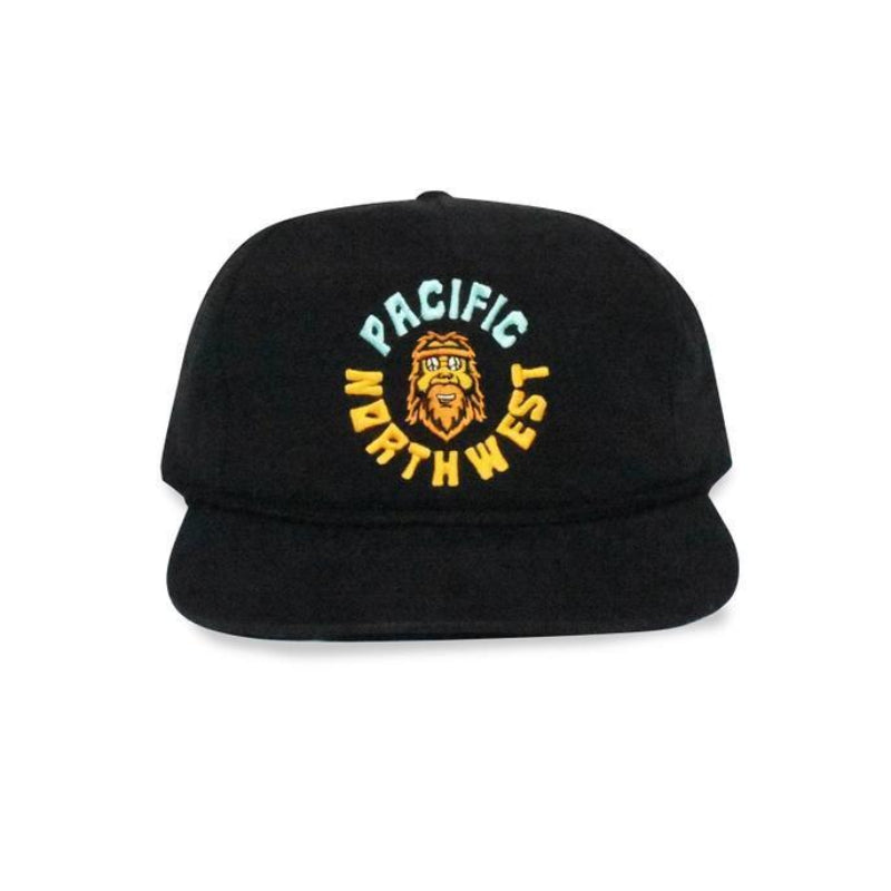 Northwest Vibes Groovy Sasquatch 5-Panel Hat – Black