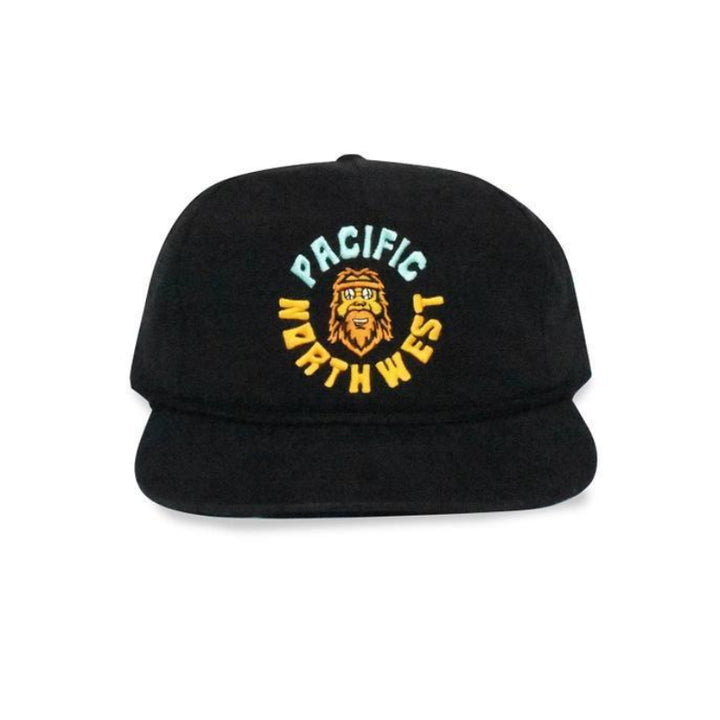 Northwest Vibes Groovy Sasquatch 5-Panel Hat – Black