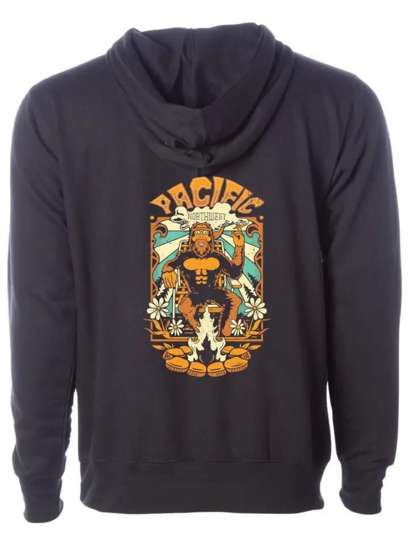 Northwest Vibes Groovy Sasquatch Hoodie - Back View