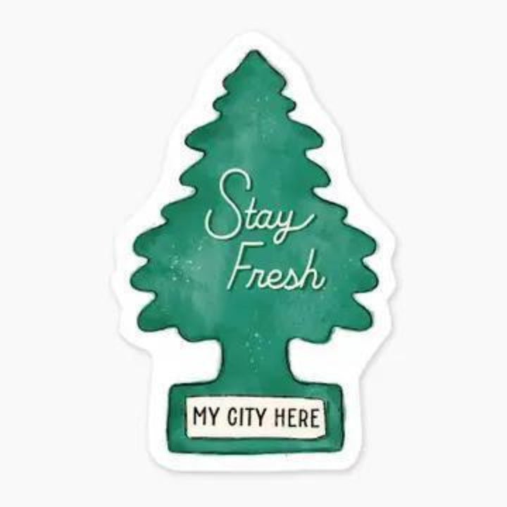 Nice Enough Stickers Fresh - 3" Name Drop Sticker | Barcoded | Custom, non-returnable item: Leavenworth