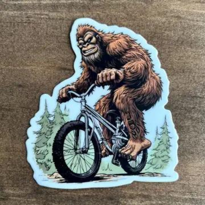 208 Tees Bigfoot Vinyl Sticker - Mountain Bike Ride | 3-3.5 inches