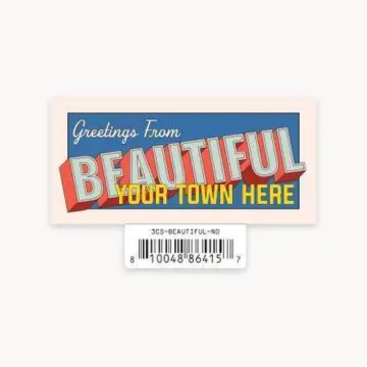 Nice Enough Stickers Beautiful - 3" Name Drop Sticker | Barcoded | Custom, non-returnable item: Leavenworth, WA