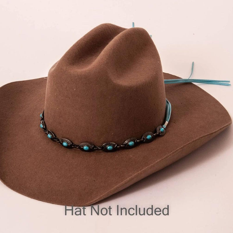 American Hat Makers Western Concho Hat Band - Style Nizhoni - Front view