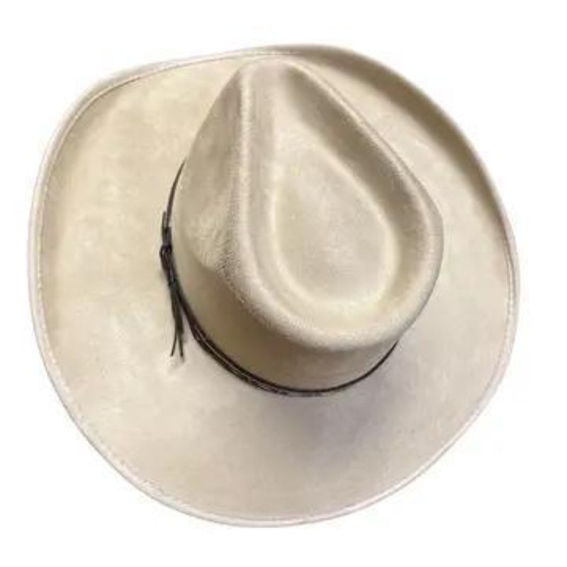 American Hat Makers New Cowboy Faux Suede Hat - Style Ace High | Cream