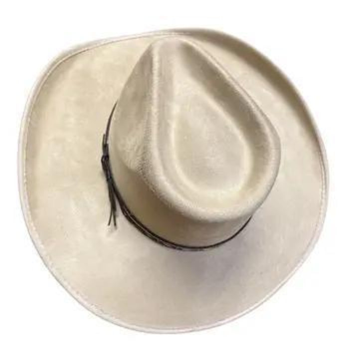 American Hat Makers New Cowboy Faux Suede Hat - Style Ace High | Cream
