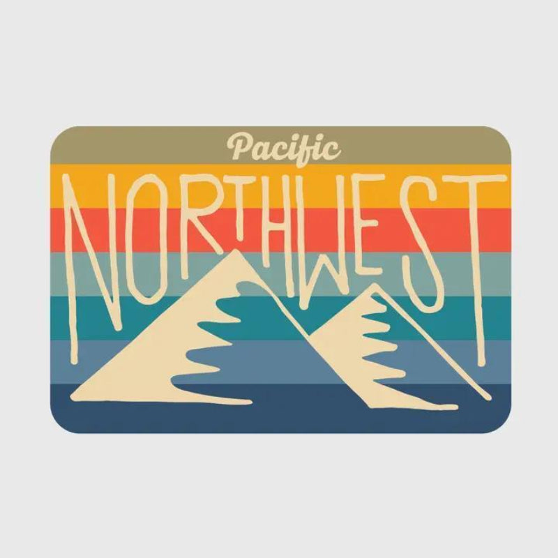 Pike Street Press PNW Mountain Type Sticker 
