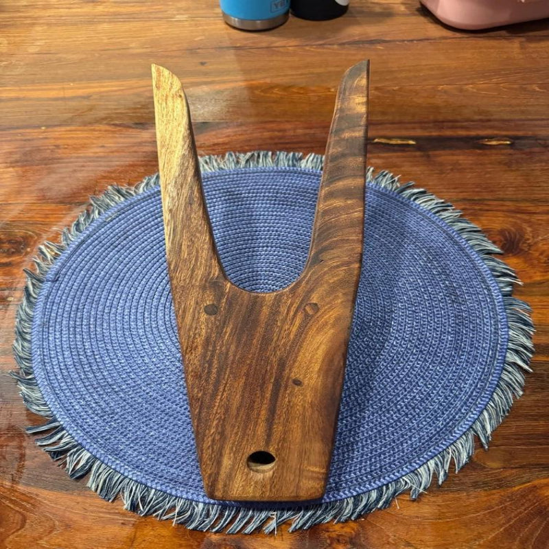 Tuckahoe Hardwoods Hand Made Wooden Boot Jack - East Indian Walnut - Engravable - Front View