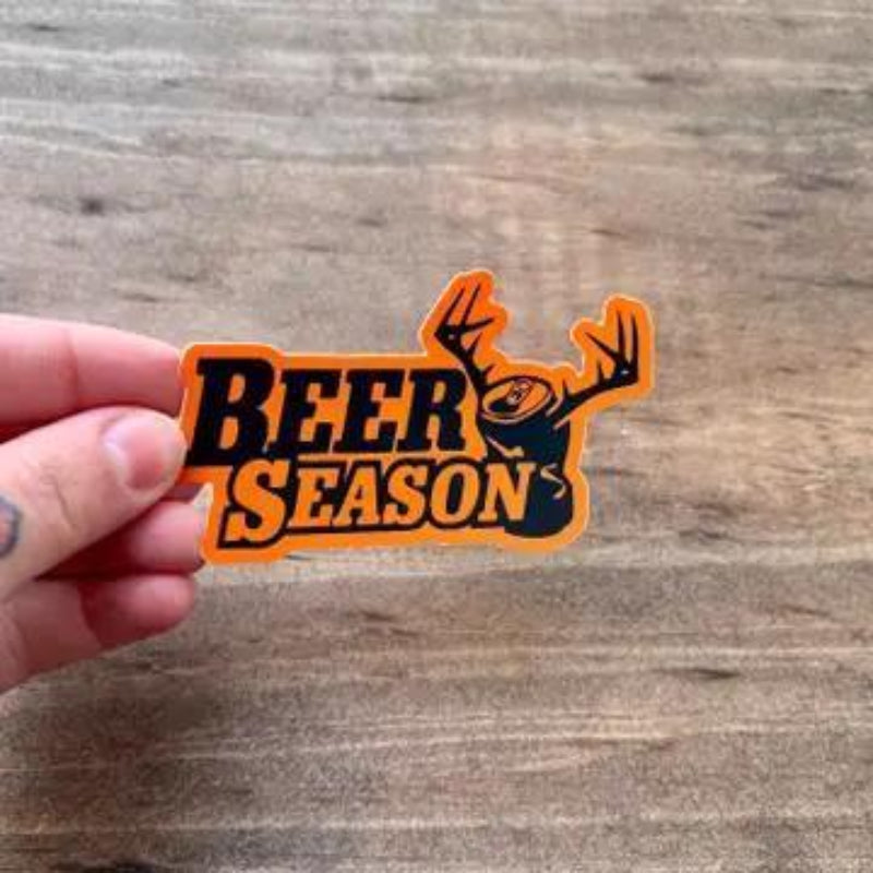 208 Tees Beer Season Sticker - Witty Design - Outdoor Use | 3-3.5 inches