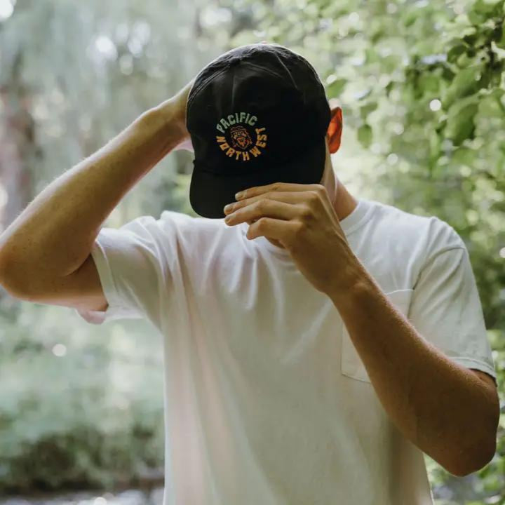 Northwest Vibes Groovy Sasquatch 5-Panel Hat – Black