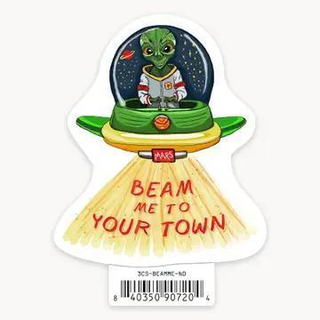 Beam Me Up Lake Chelan Name Drop Sticker