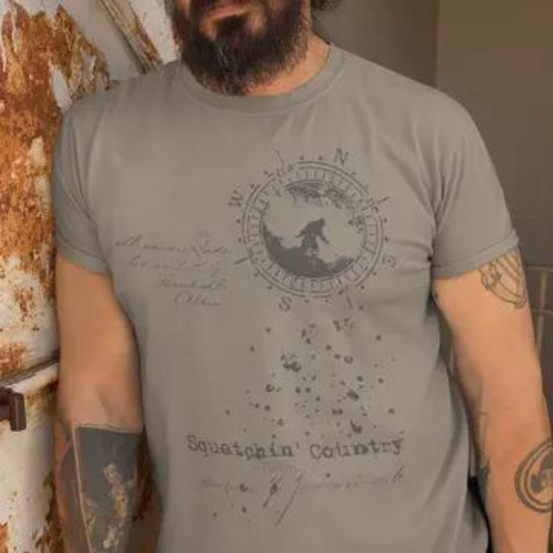 Squatchin’ Country Rustic Bigfoot T-Shirt – Med / Comfort Colors